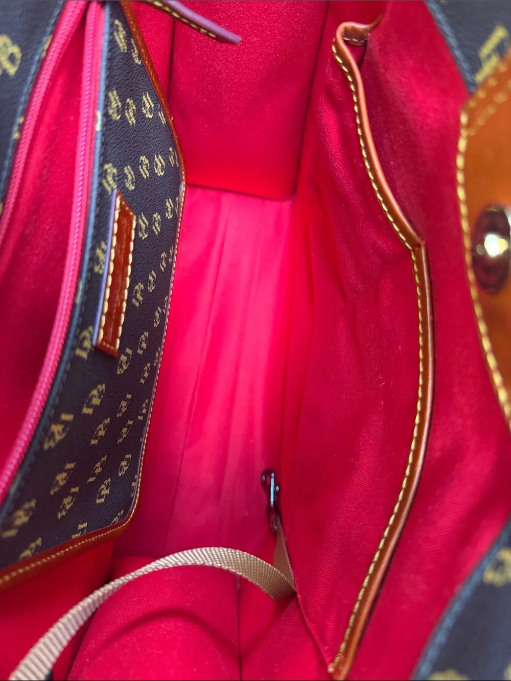 Dooney & Bourke Brown & Tan Signature Messenger Tote